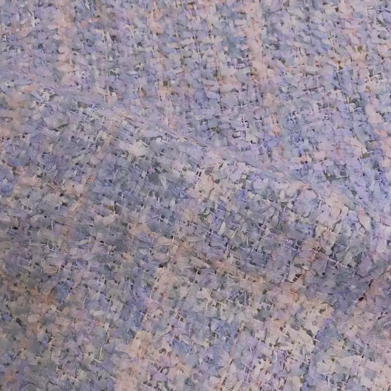 Sewing Tweed - Light Purple Lattice Ribbon Yarn-Dyed Braide