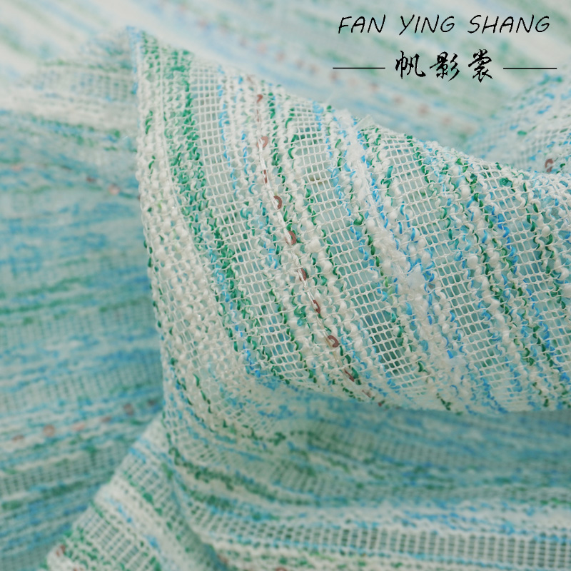 Fresh Style Blue Green Stripe  - Sewing Tweed ulasan dan harga