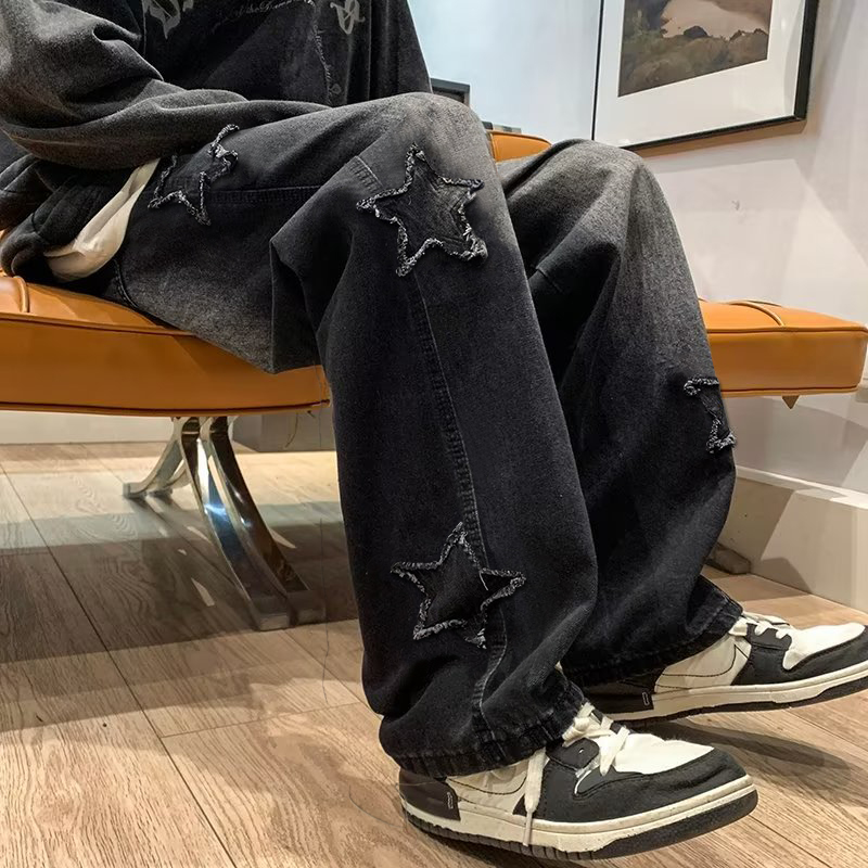 New Men's Star Embroidered Fas - Sewing Zipper ulasan dan harga