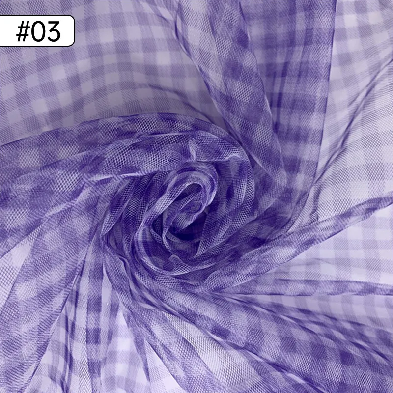 90x150cm Check Mesh Fabric Tra - Sewing Batik Fabric ulasan dan harga