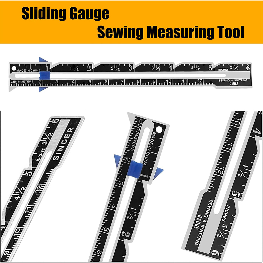 5-in-1 Sliding Gauge Measuring - Textile Sewing Kit ulasan dan harga