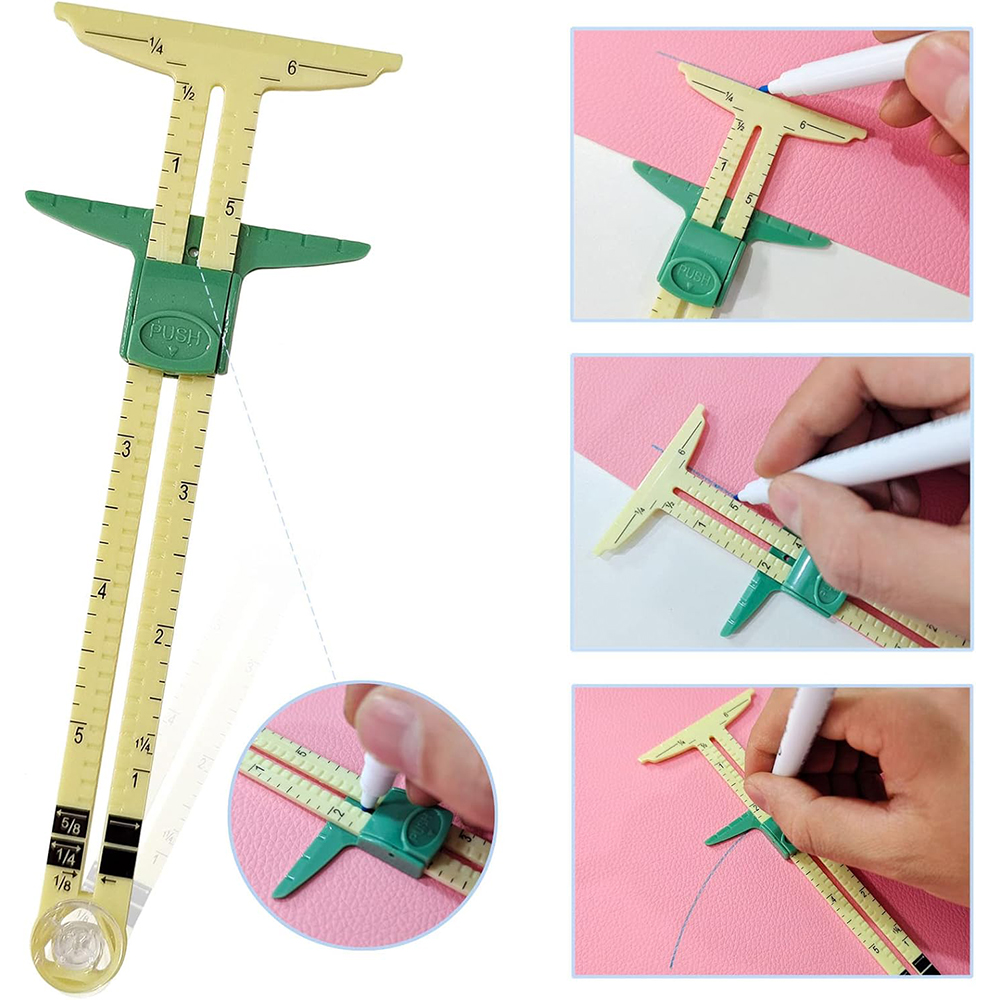 5-in-1 Sliding Gauge Measuring - Textile Sewing Kit ulasan dan harga
