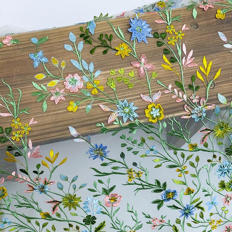 90x130cm Floral Vine Embroider - Textile And Sewing Materials ulasan dan harga