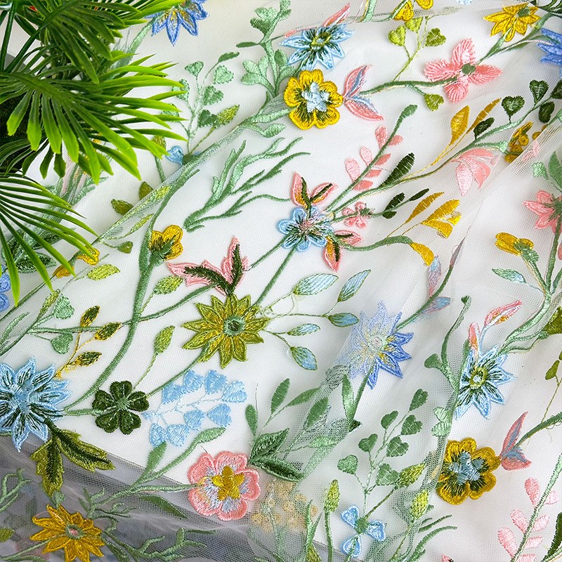 90x130cm Floral Vine Embroider - Textile And Sewing Materials ulasan dan harga