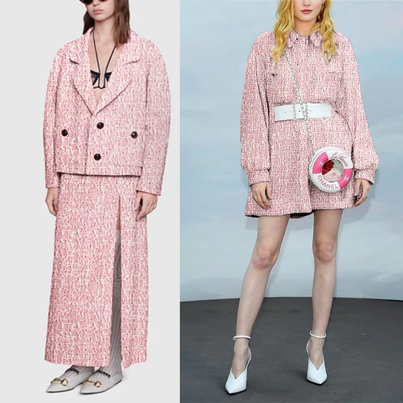 Redraspberry 145cm Pink White  - Sewing Tweed ulasan dan harga