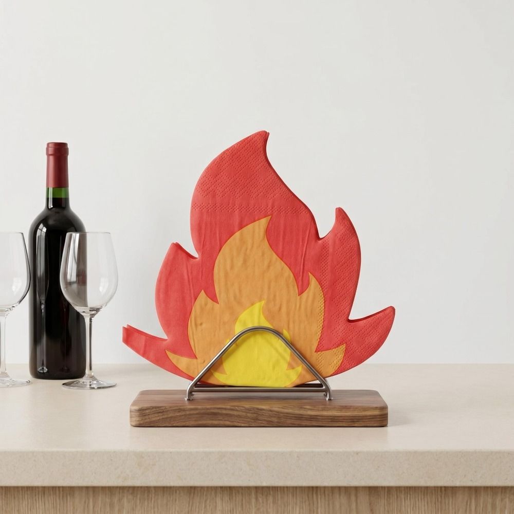 20PCS Unique Shape Flame Napki - Pattern Tissue Paper ulasan dan harga