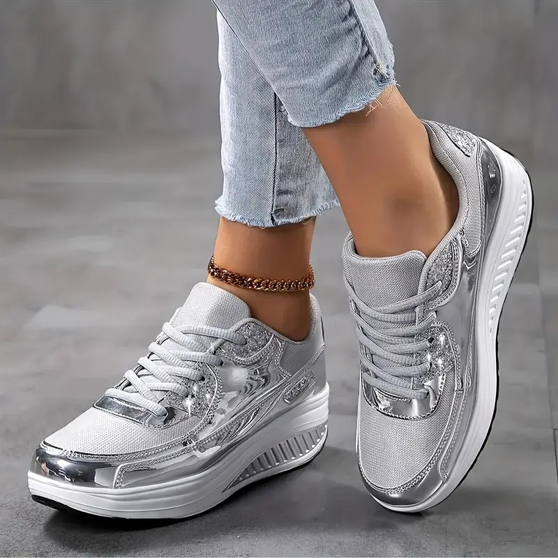 Women's Flat Mesh Sports Shoes - Sewing Net ulasan dan harga