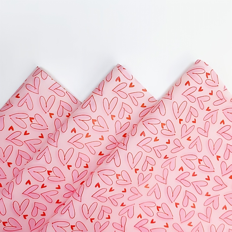 50 Sheets Bright Pink Heart Ti - Pattern Tissue Paper ulasan dan harga