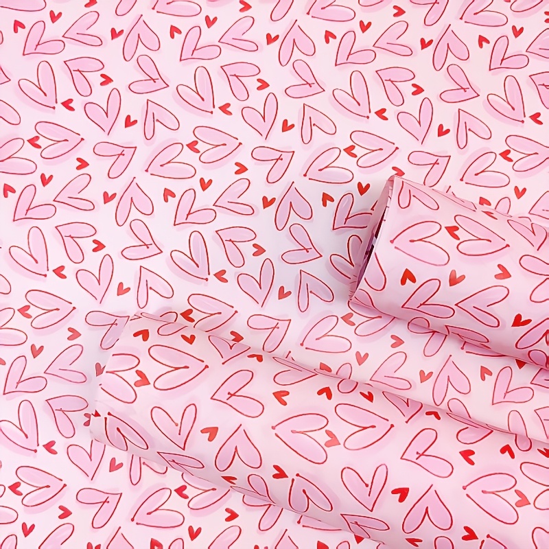 50 Sheets Bright Pink Heart Ti - Pattern Tissue Paper ulasan dan harga