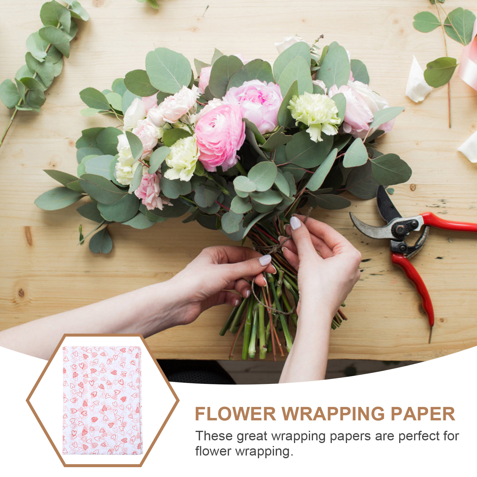 28Sheets Heart Pattern Floral  - Pattern Tissue Paper ulasan dan harga