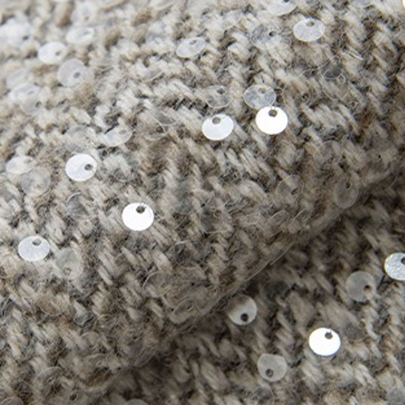 Light Grey With Sequin Yarn-Dy - Sewing Tweed ulasan dan harga
