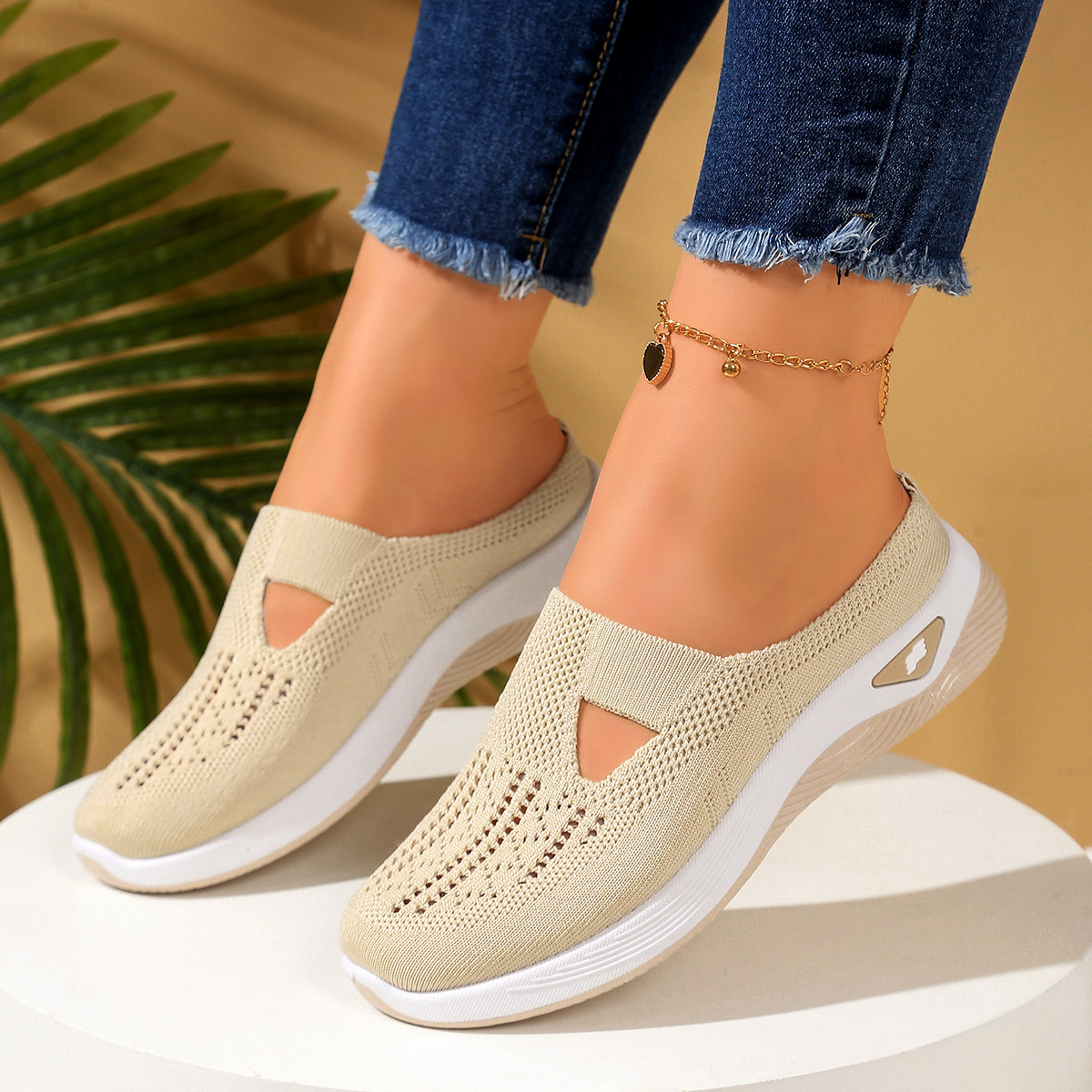 Women Shoes Breathable Half Sl - Sewing Net ulasan dan harga