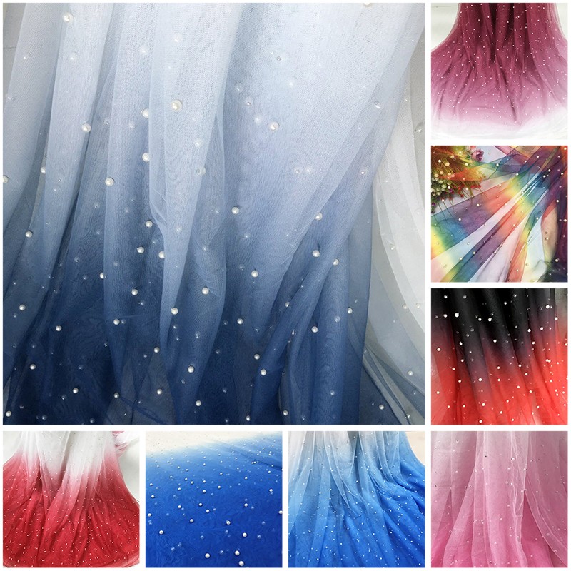100x150cm Pearl Mesh Gradient  - Sewing Batik Fabric ulasan dan harga