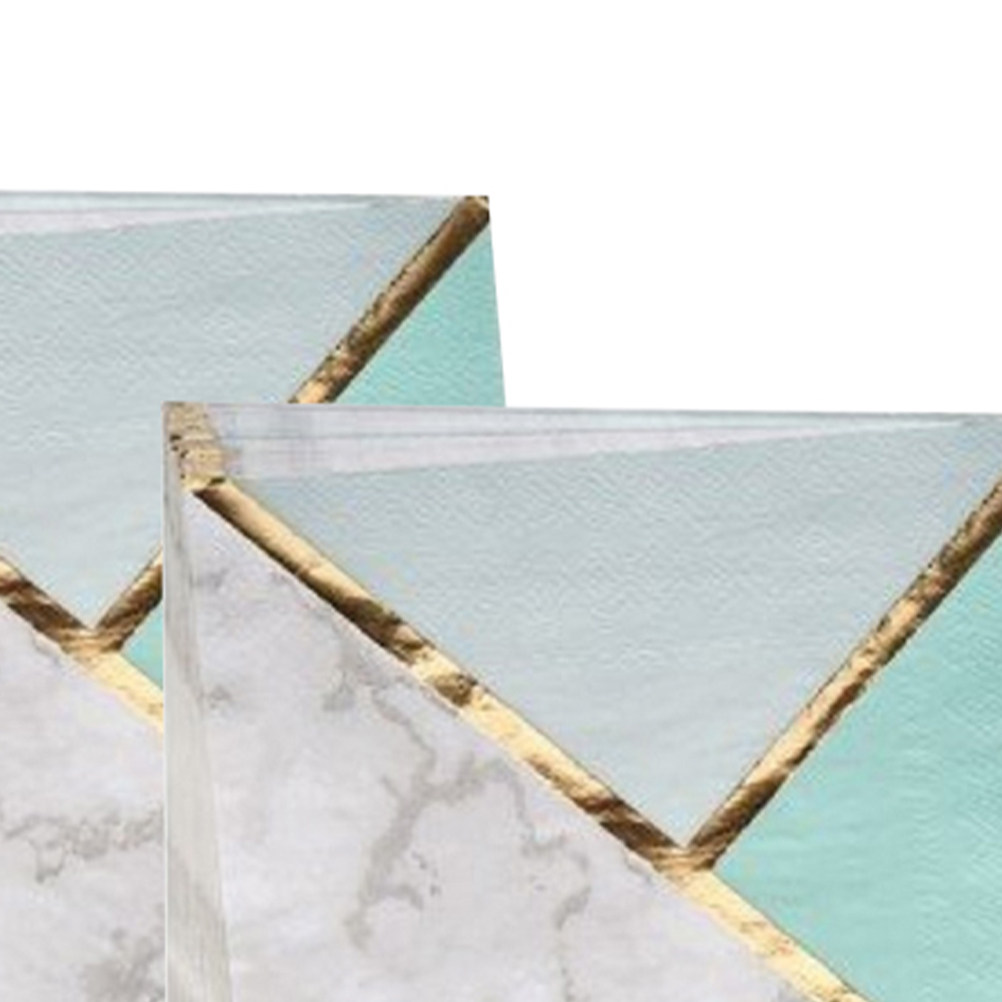 16Pcs Mint Green Bronzing Patt - Pattern Tissue Paper ulasan dan harga
