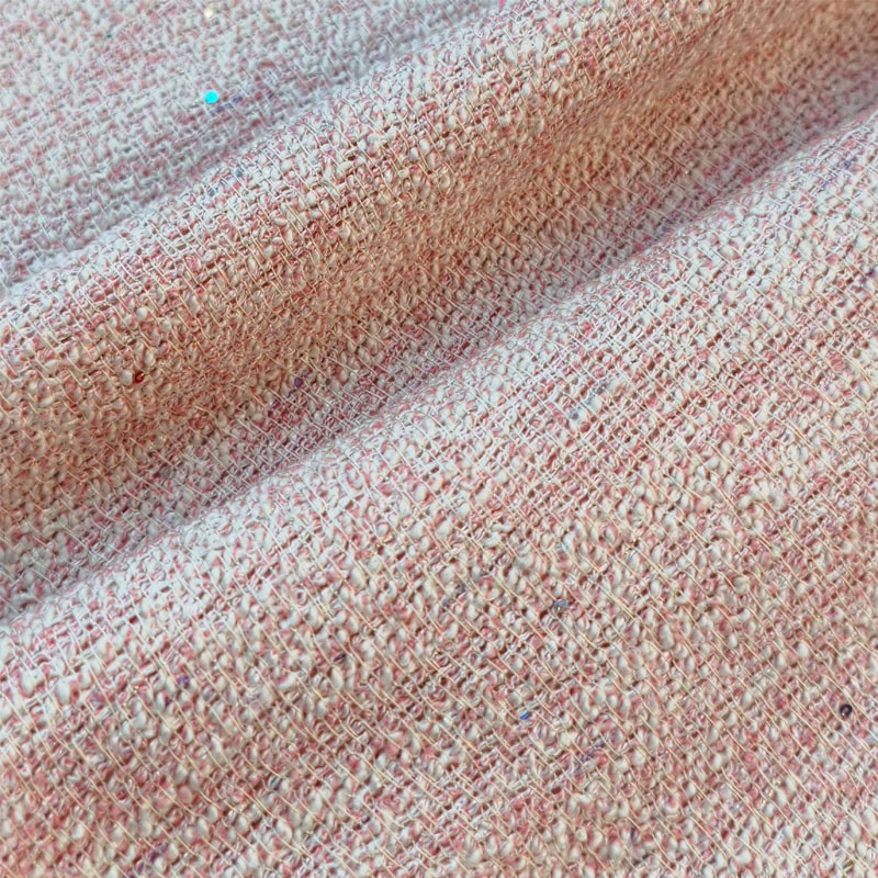 Light Pink Color With Sequin Y - Sewing Tweed ulasan dan harga