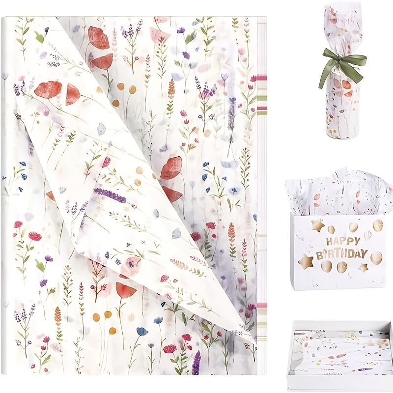 20 Sheets Lavender Print Gift  - Pattern Tissue Paper ulasan dan harga