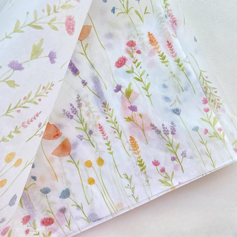 20 Sheets Lavender Print Gift  - Pattern Tissue Paper ulasan dan harga